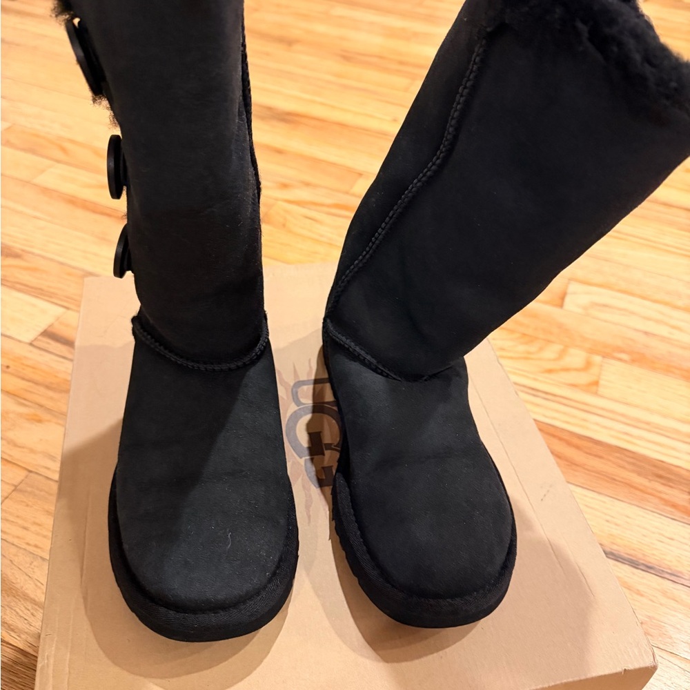 UGG Black Winter Boots with Button Detail